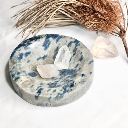 Apatite in Cleavelandite crystal polished dish bowl