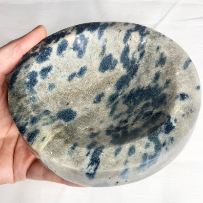 Apatite in Cleavelandite crystal polished dish bowl