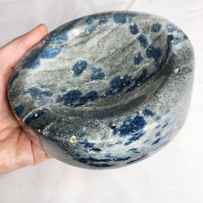 Apatite in Cleavelandite crystal polished dish bowl