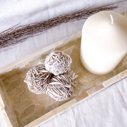 Selenite desert rose crystal cluster