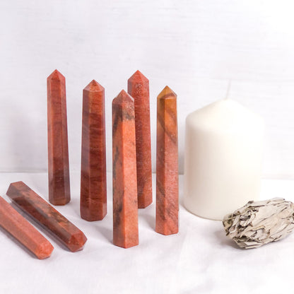 Red Aventurine crystal generator point tower