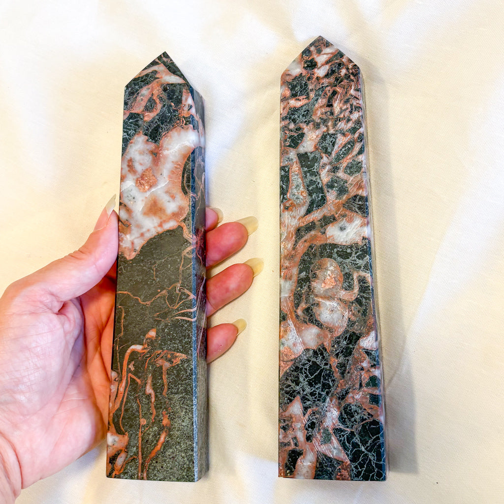 Mexican crazy lace agate crystal tower XL