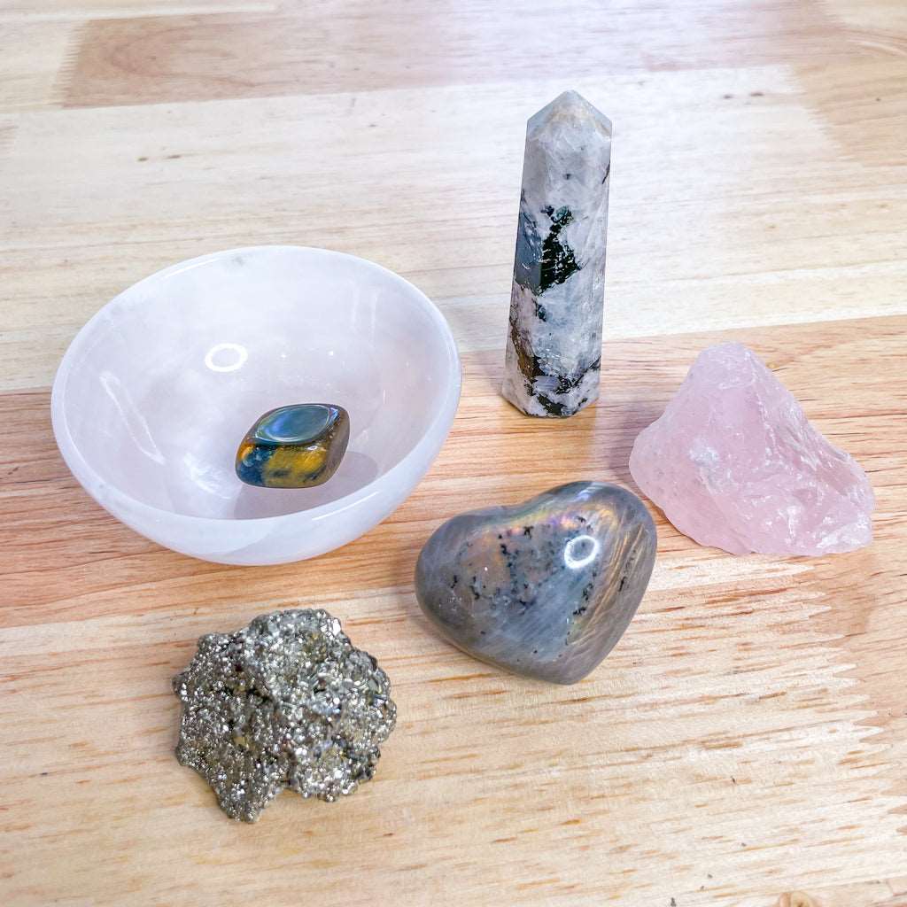 Crystal box - patience & healing / motherhood crystal pack - 6 crystal set