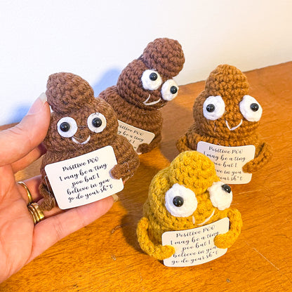 Cheeky positive poop crochet keepsake toy