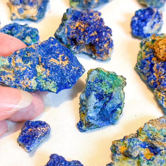 Azurite and Malachite raw crystal