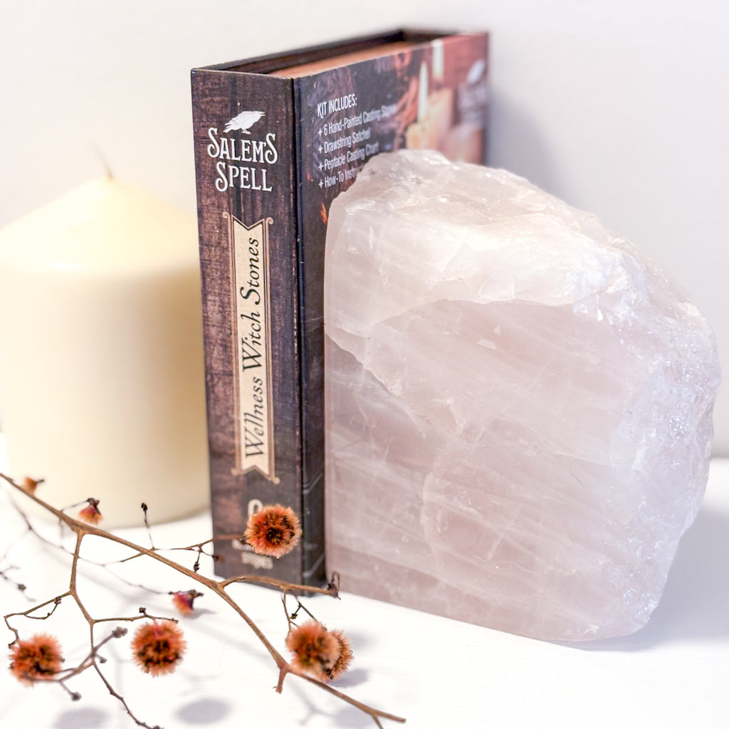 Rose quartz crystal bookend statue approx 1kg