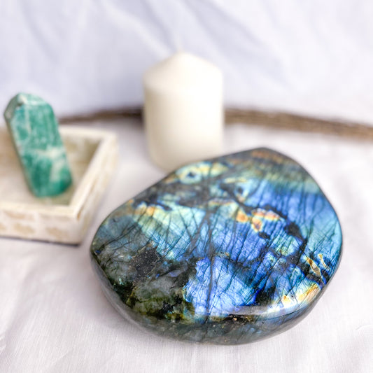 Labradorite crystal freeform slab 2kg