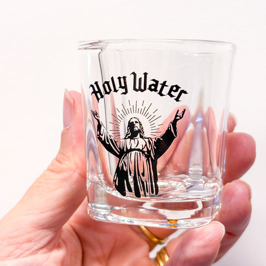 Jesus holy water drinking shot glass