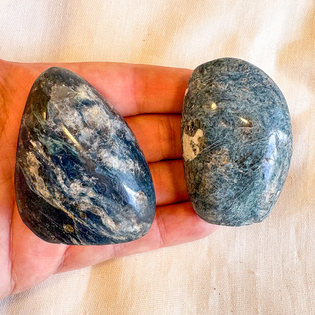 Dumortierite crystal polished freeform statue