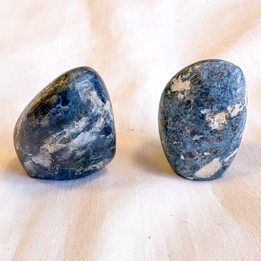 Dumortierite crystal polished freeform statue