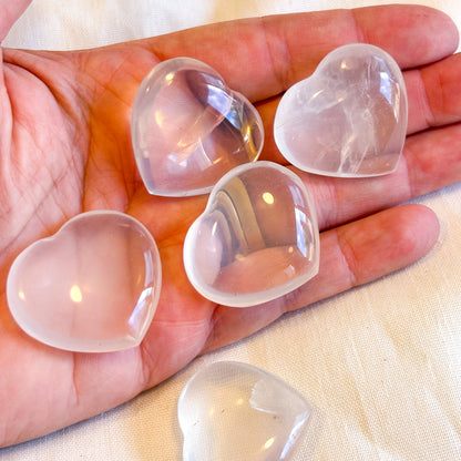 Moon Quartz / Girasol crystal polished heart