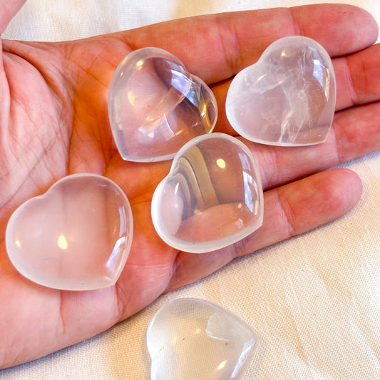 Moon Quartz / Girasol crystal polished heart