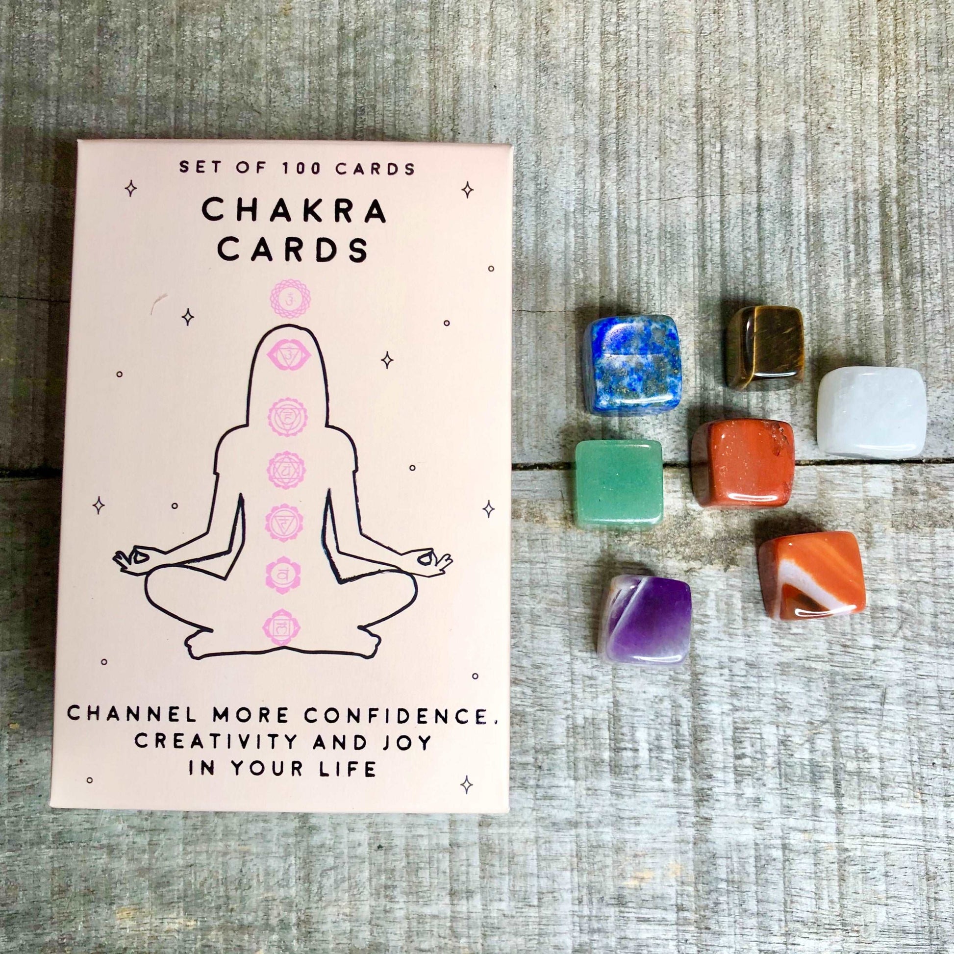 Chakra wisdom tarot reading card set plus chakra pyramid or tower