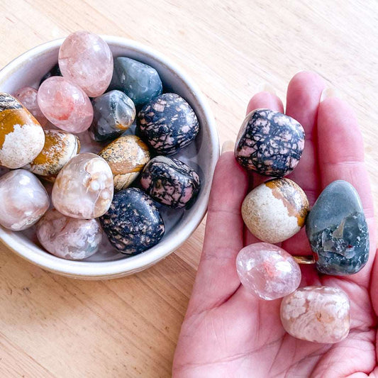 Anxiety & stress relief power crystal set - 5 tumble stone crystals