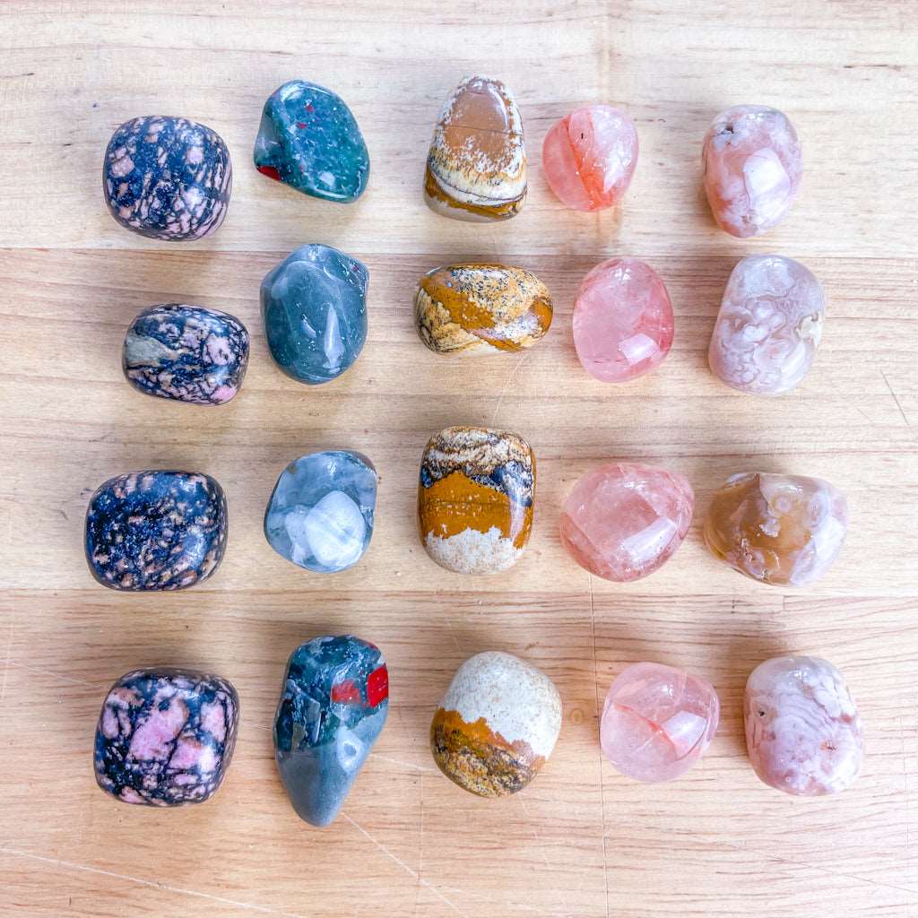 Anxiety & stress relief power crystal set - 5 tumble stone crystals
