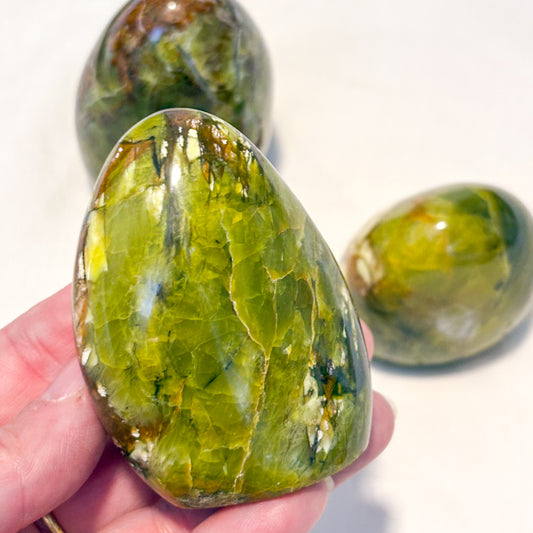 Green opal crystal freeform
