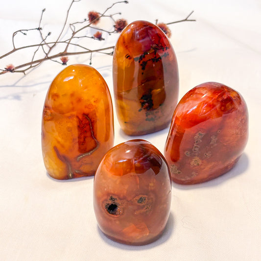 Carnelian crystal freeform statue S