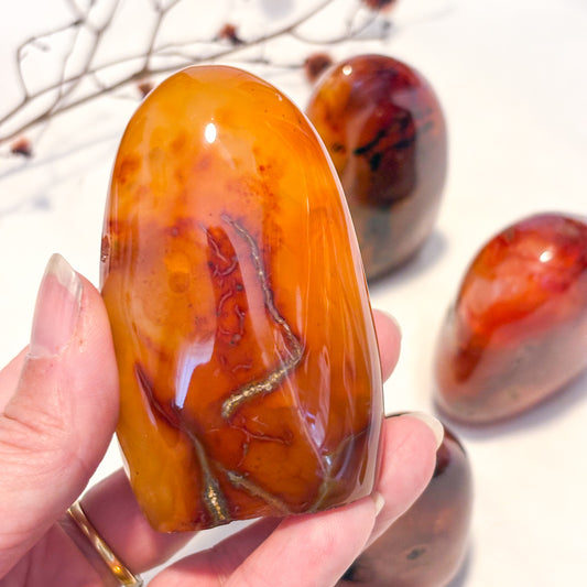 Carnelian crystal freeform statue S