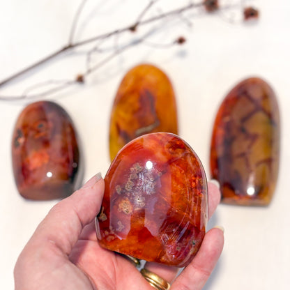 Carnelian crystal freeform statue S