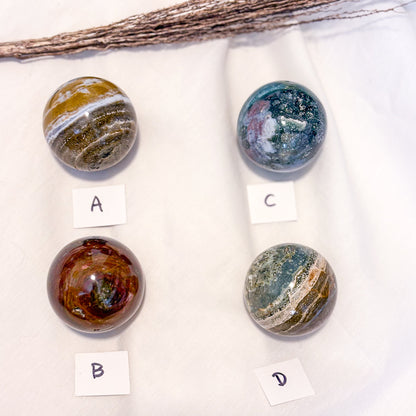 Ocean jasper crystal sphere