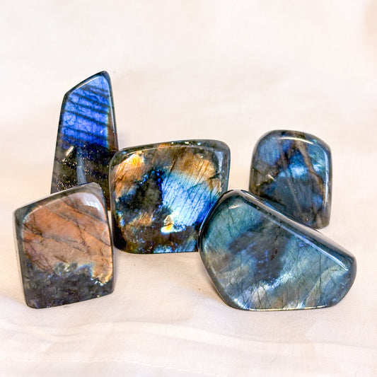 Labradorite crystal carved freeform statue
