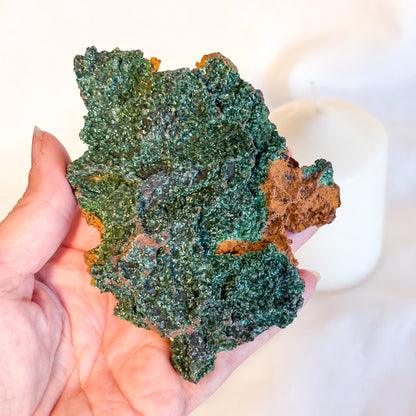 Malachite crystal cluster raw