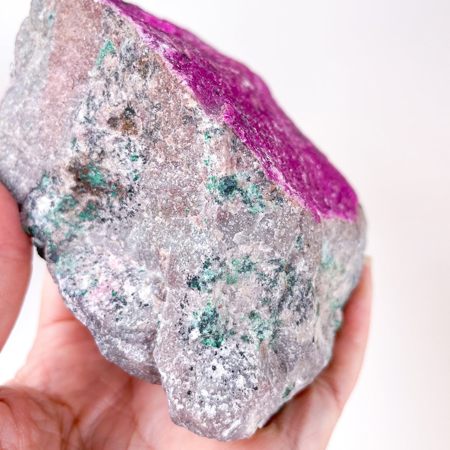 Pink Colbolto Calcite + Malachite crystal cluster specimen XL