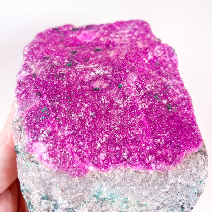 Pink Colbolto Calcite + Malachite crystal cluster specimen XL