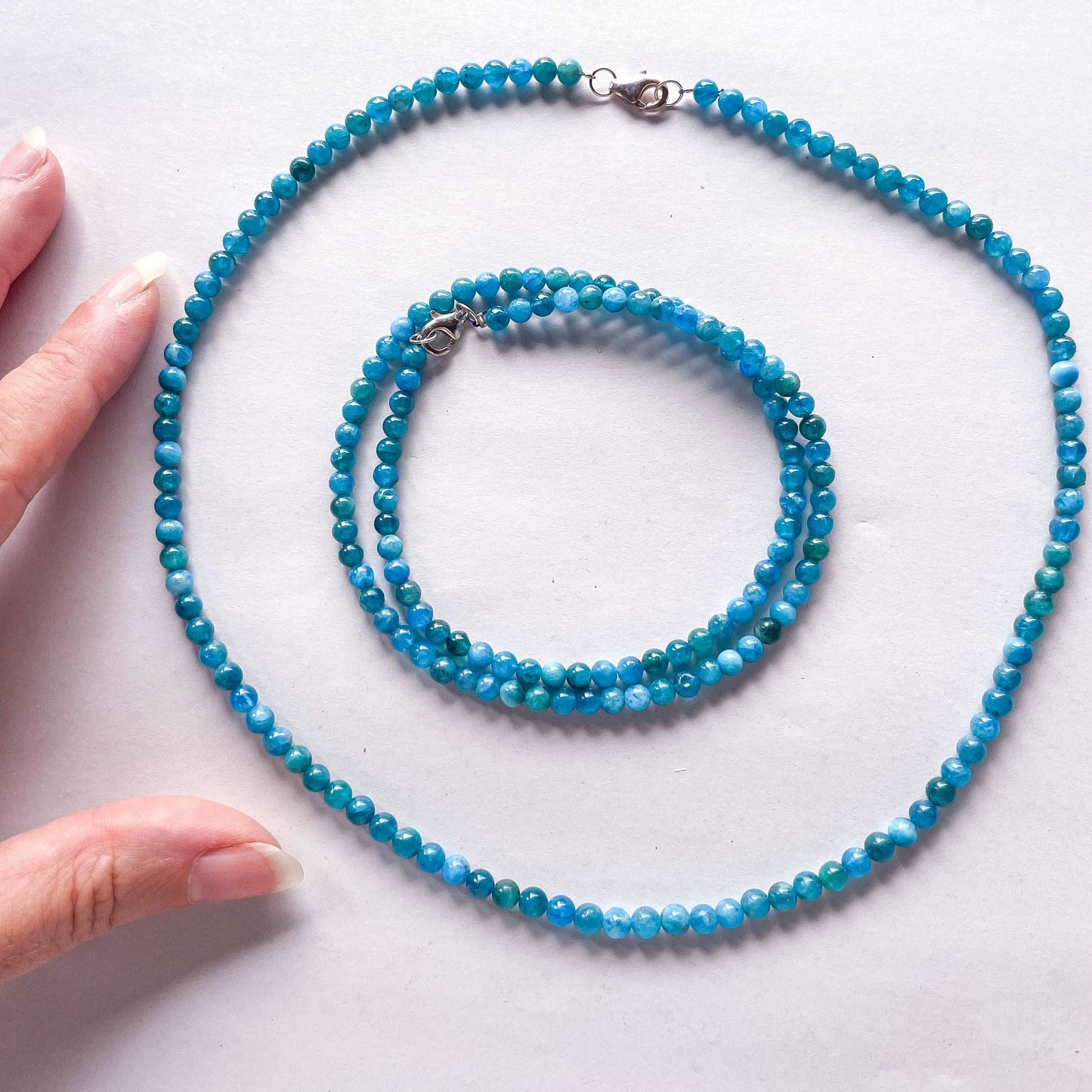 Apatite crystal bead necklace