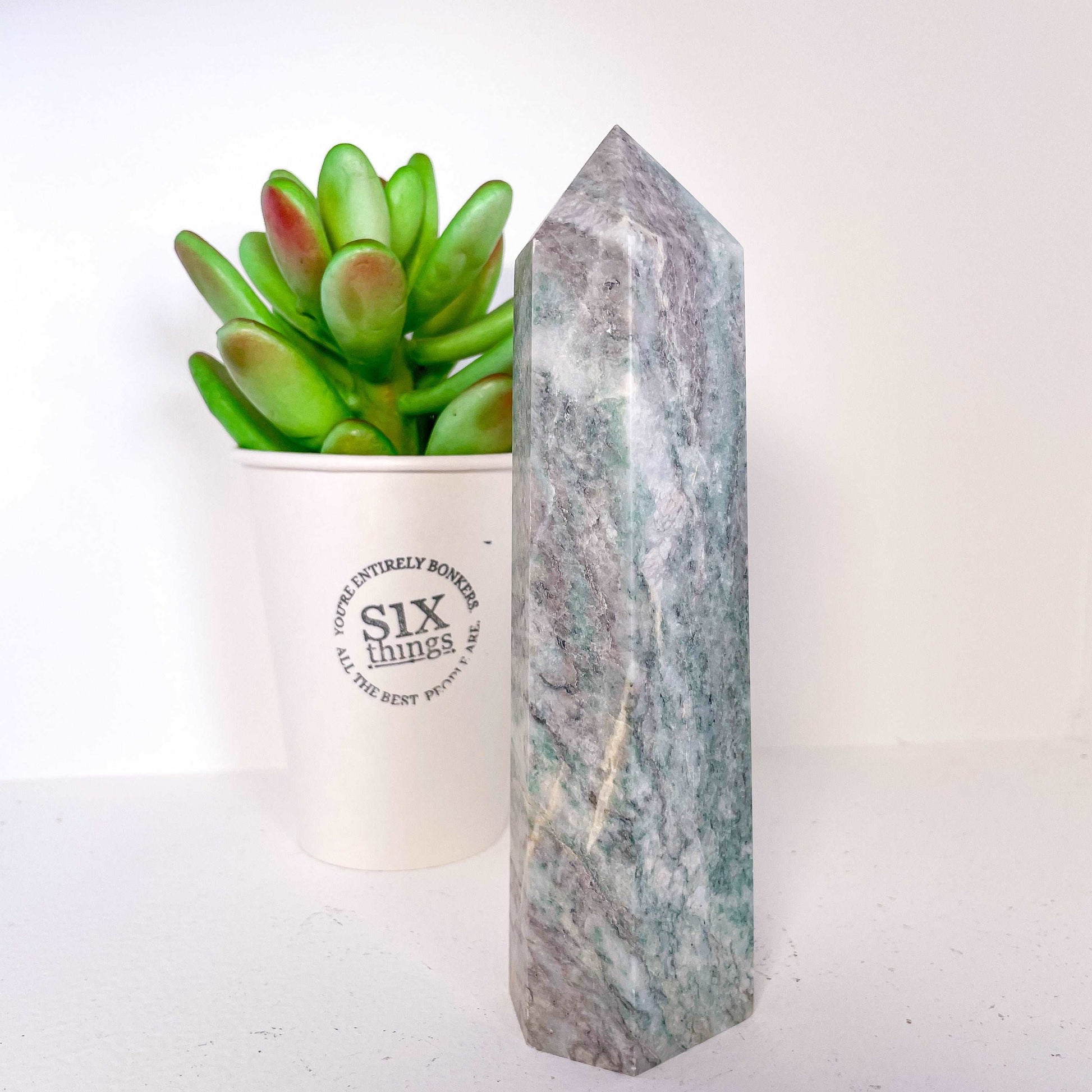 Amazonite and clear quartz crystal tower XL