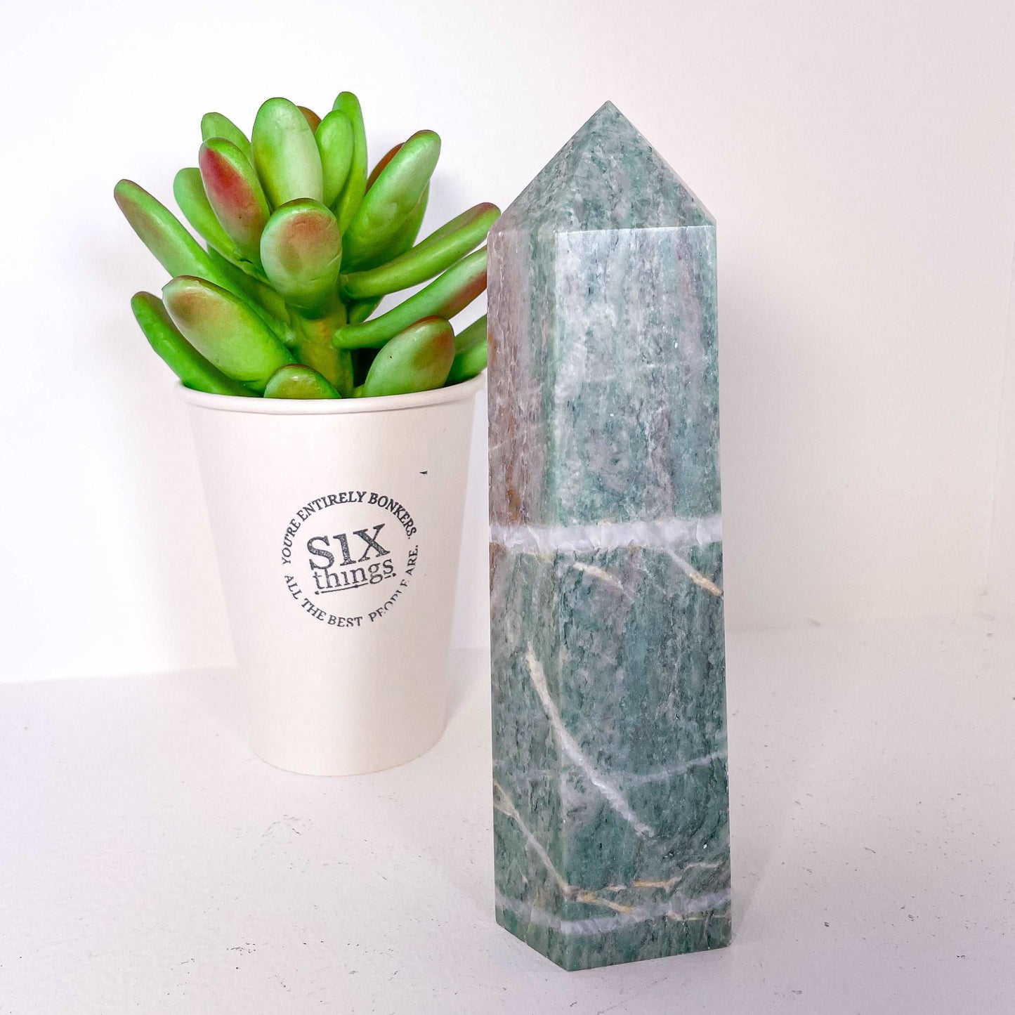 Amazonite and clear quartz crystal tower XL