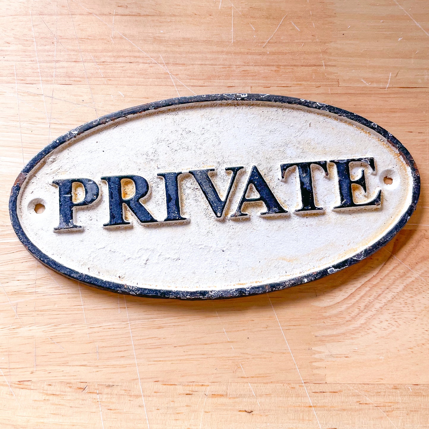 Private cast iron vintage wall hanging sign