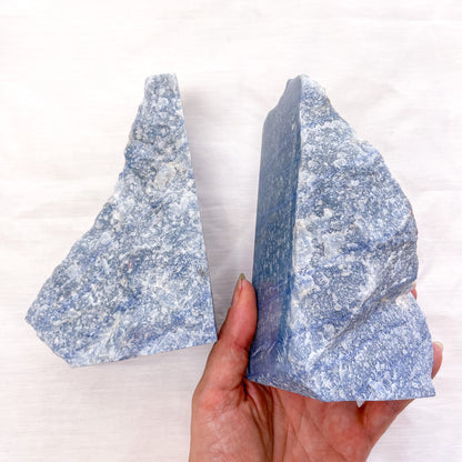 Blue aventurine crystal polished bookends