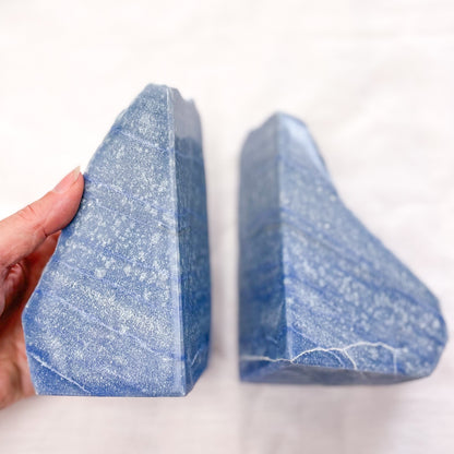 Blue aventurine crystal polished bookends