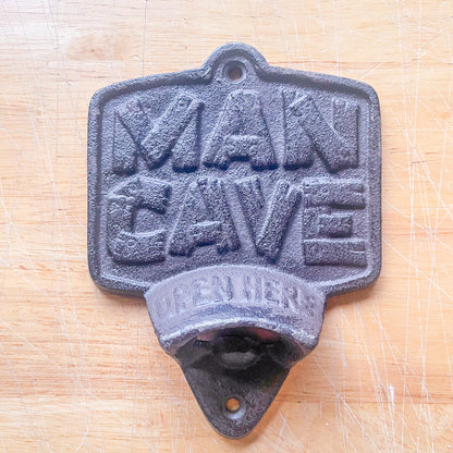 Man cave vintage cast iron bottle opener / wall hook