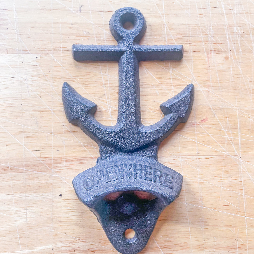 Pirate ship anchor vintage cast iron bottle opener / wall hook