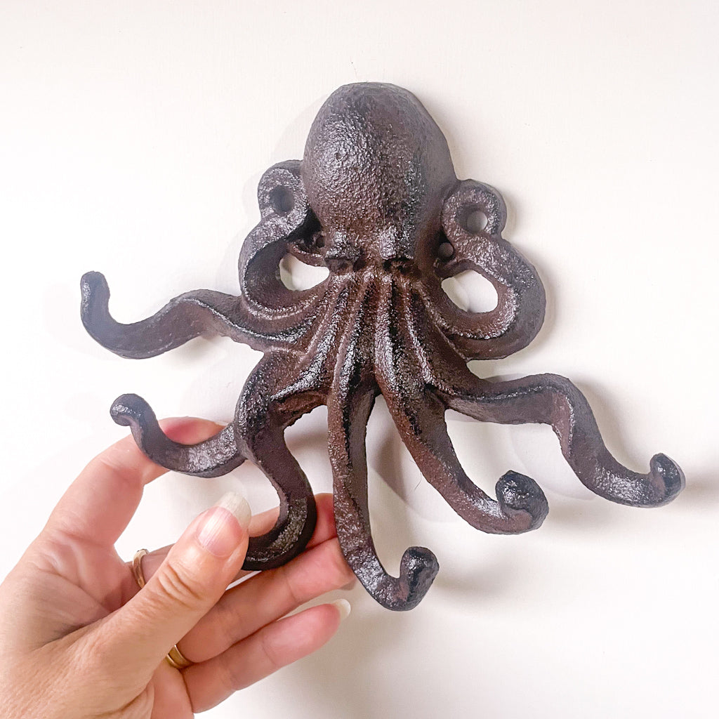 Cast iron octopus wall hook