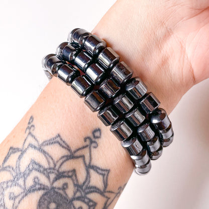 Hematite Crystal unisex bead bracelet