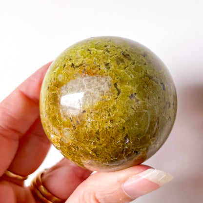 Green opal crystal sphere