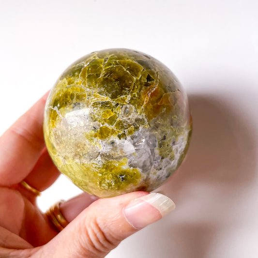 Green opal crystal sphere