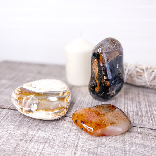 Natural Agate crystal polished freeform