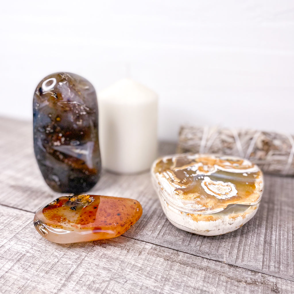 Natural Agate crystal polished freeform