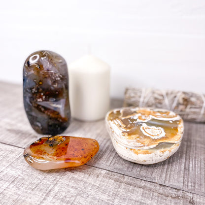 Natural Agate crystal polished freeform