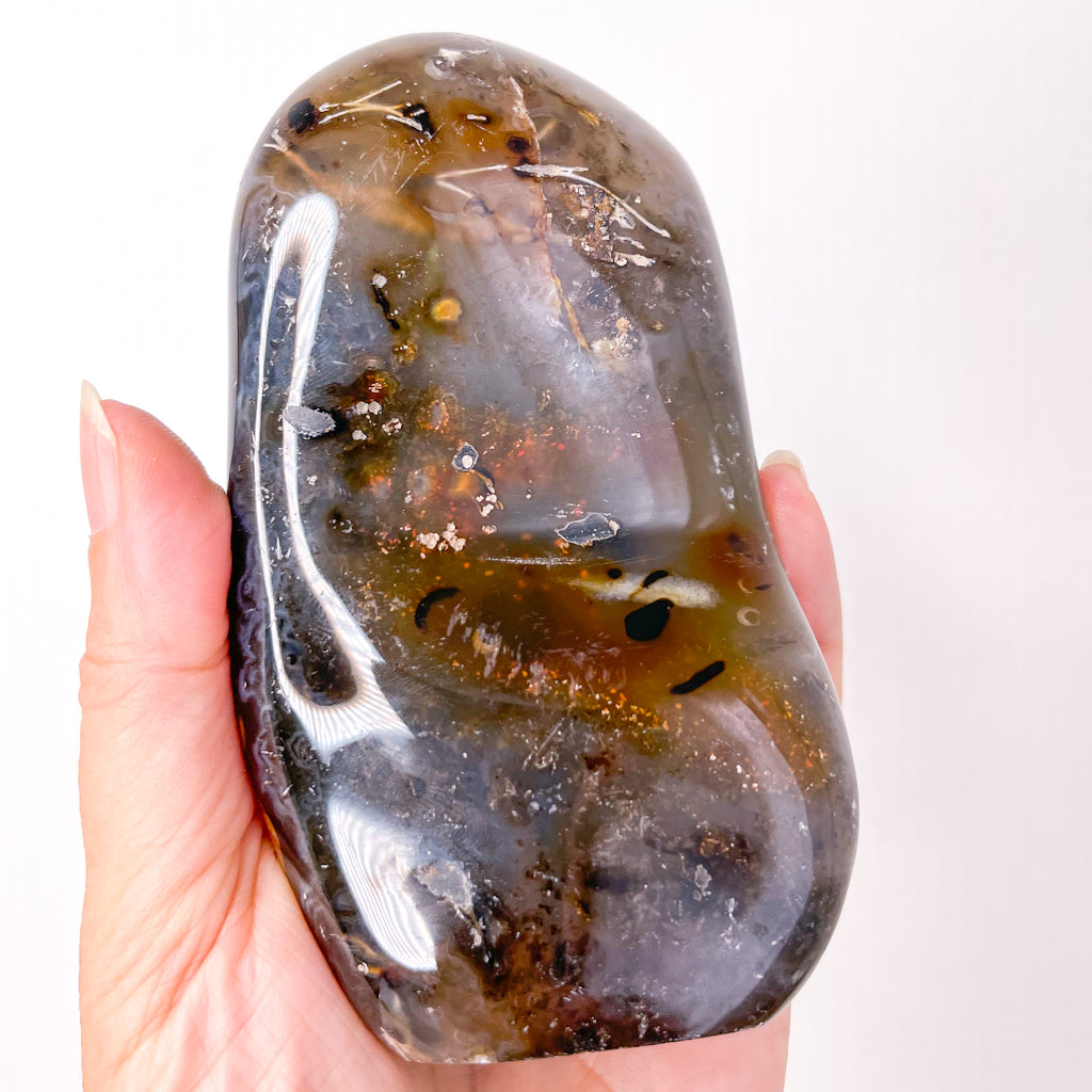 Natural Agate crystal polished freeform