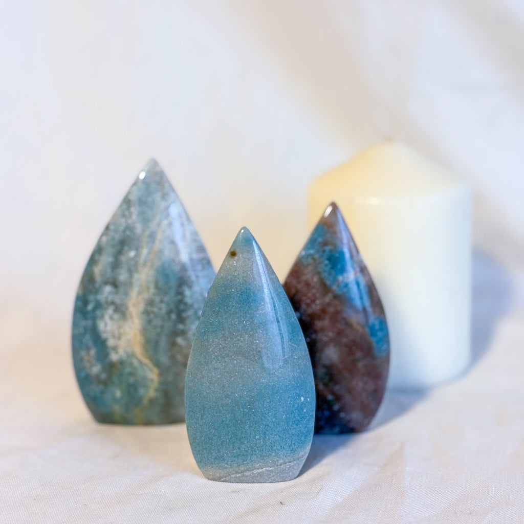 Trolleite crystal carved freeform statue