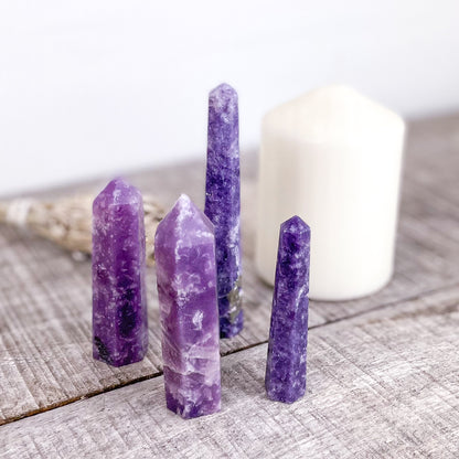 Lepidolite crystal point generator