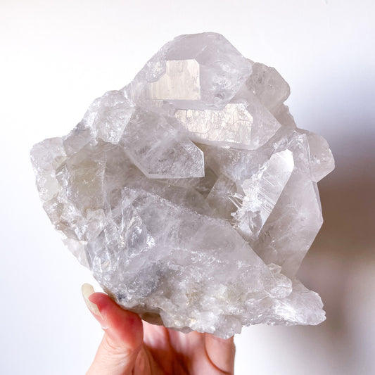 Clear quartz crystal point chunky cluster L 1.4kg