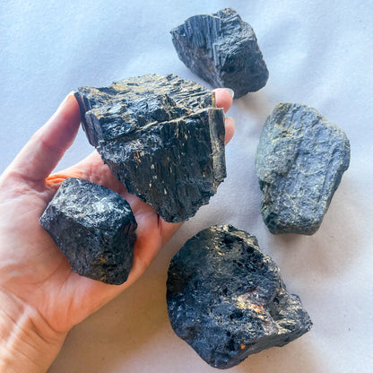 Protection Black tourmaline crystal large rough chunk stone