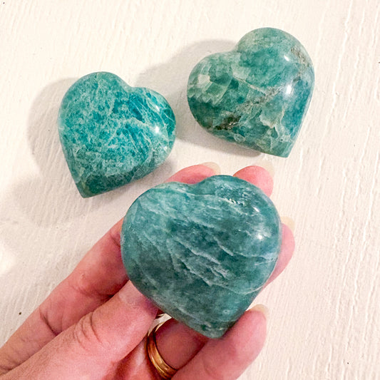 Amazonite crystal large heart shape