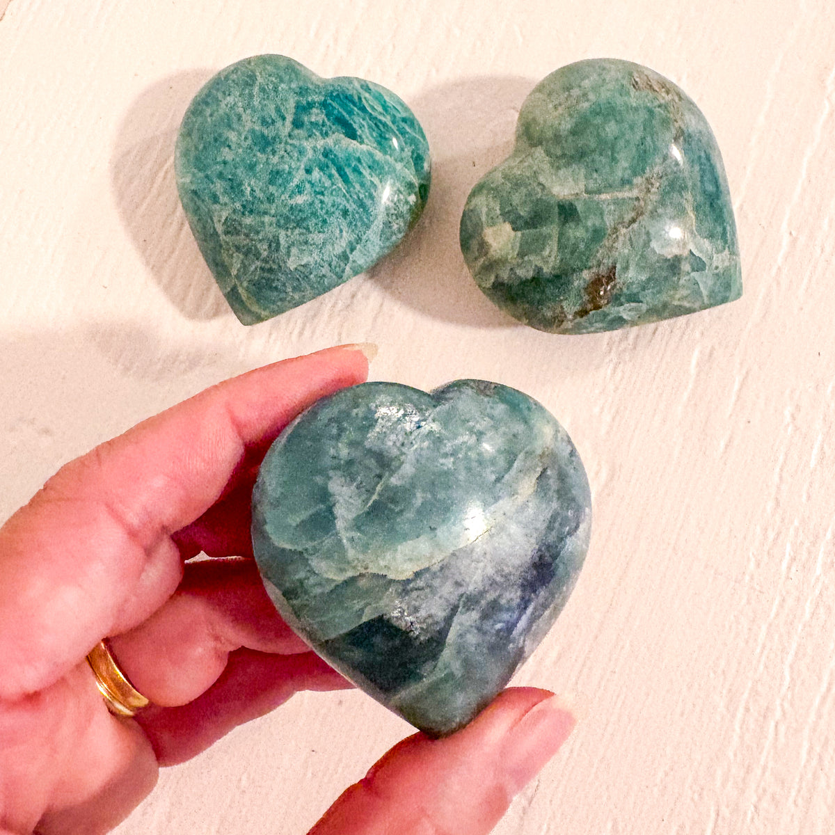 Amazonite crystal large heart shape